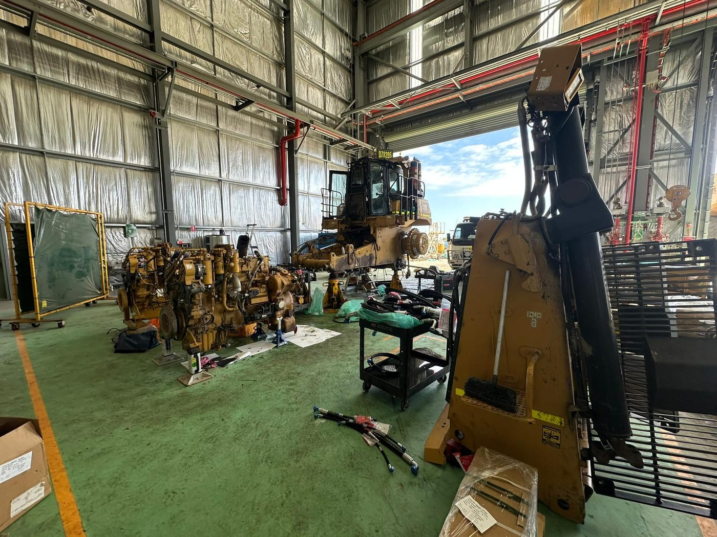 Inside the Walton Mechanical Group workshop with heavy plant being repaired